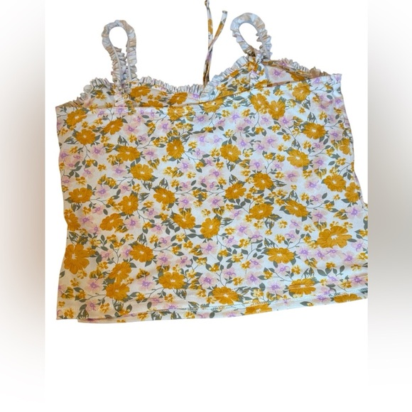 Derek Heart Floral Yellow &White Women Corset style Top ladies size L 2 for $30 - Picture 4 of 9